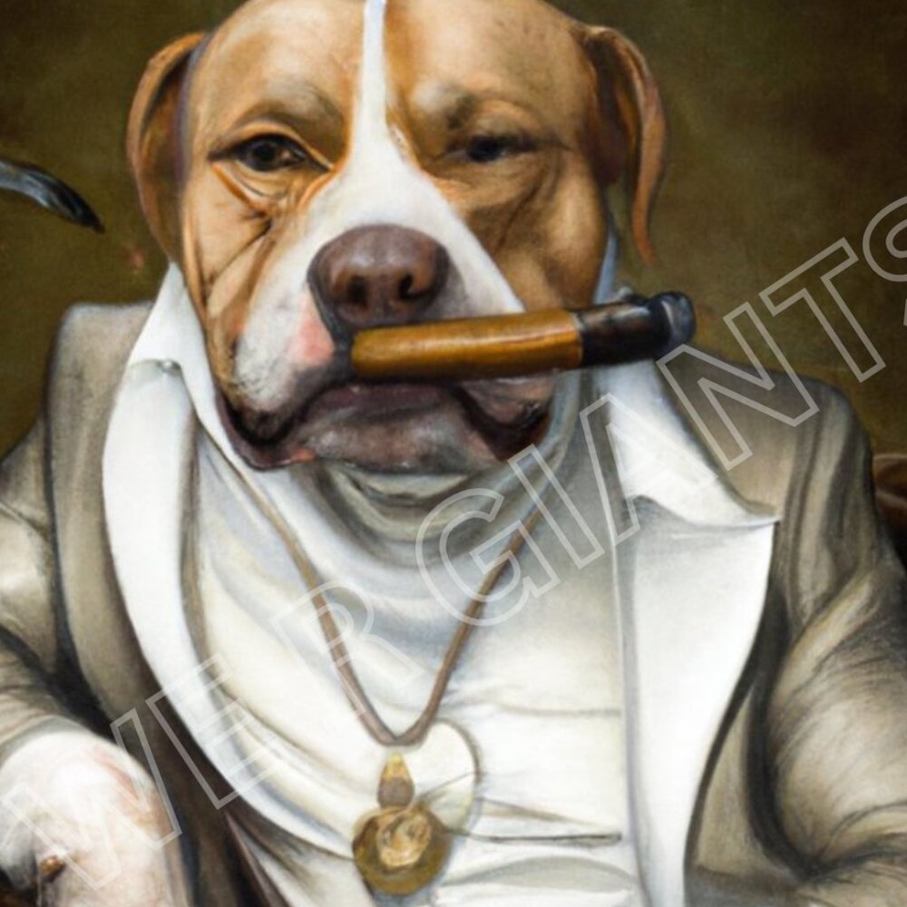 Smokin Pitbull Art Print 11x17 - Picture 2 of 2